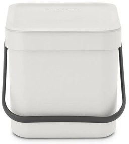 Brabantia Coș de colectare selectivă a deșeurilor Sort&Go 1005514, 6 l, Mâner, Montabil pe perete, Gri deschis