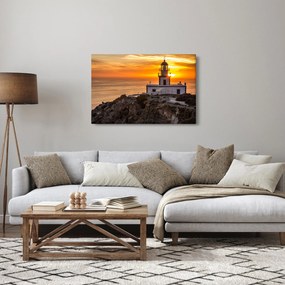 Tablou cu far în apus de soare (90x60 cm)