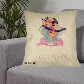 Perna Personalizata Zodie Fecioara, 40x40 cm, Crem, Husa Detasabila, Perna Inclusa, BEKZ®