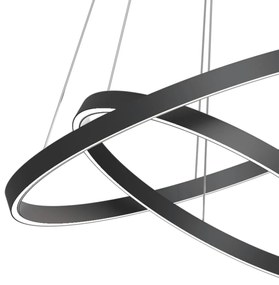 Lustra suspendata LED design tehnic Rim negru MYMOD058PL-L74B4K