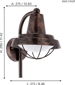 Eglo 94838 - LED Lampă exterior COLINDRES 1xE27/8,5W/230V