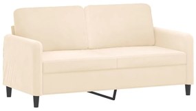 Canapea cu 2 locuri cu pernepernute, crem, 140 cm, catifea Crem, 158 x 77 x 80 cm
