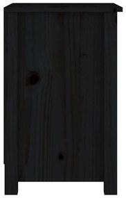 Noptiere, 2 buc., negru, 40x35x55 cm, lemn masiv de pin 2, Negru