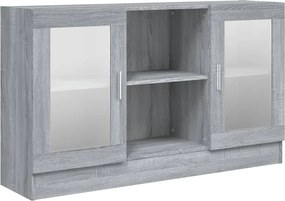 vidaXL Dulap vitrină, gri sonoma, 120x30,5x70 cm, lemn prelucrat