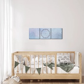 Tablou - Mandala in albastru (cu ceas) (90x30 cm)