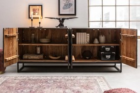 Comoda din lemn de mango Scorpion 177cm, gri