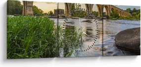 Tablou - Podul de cale ferată Richmond (cu ceas) (90x30 cm)