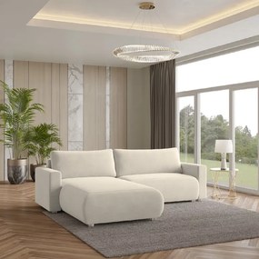OFERTA Canapea de colt extensibila crem MONORA, reversibila Calitatea a II-a