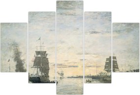 Tablou - Eugène Boudin, Entrance to the Harbor, Le Havre, reproducere (150x105 cm)