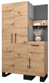 Set mobilier pentru hol Amanda 6 (Stejar artisan + gri închis). 1085905