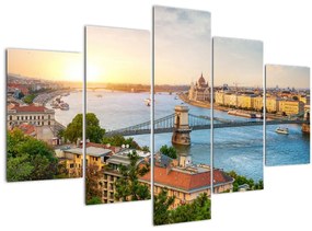 Tablou cu orașul Budapesta și râu (150x105 cm)