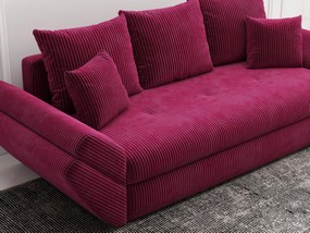 Canapea extensibilă dumonde cu ladă de depozitare si sezut confortabil din spuma high-density, Loana Zoom Rosu 250x100 cm