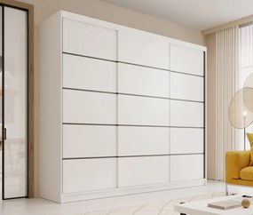 Dulap cu usi glisante, 250x58x215 cm, Andy 250, ADRK Furniture (Culoare: Negru / Alb)