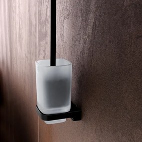 Perie de toaletă de perete NIMCO MAC 29094CN-90 MAYA sticlă mată/negru mat