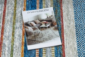 ANDRE 35950 covor lavabil Linii, geometric anti-alunecare - albastru / galben