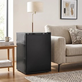 HOMCOM Frigider mic 72,5 L cu congelator, termostat reglabil, ușă reversibilă, 43 dB, negru | Aosom Romania