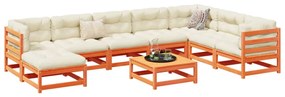 vidaXL Set mobilier de grădină cu perne, 9 piese, lemn masiv de pin