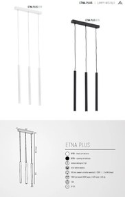 Lustra cu 3 pendule design minimalist Etna plus alb