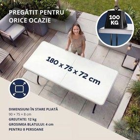 Masa pliabilă pentru bufet KAMIL, 76x183x74cm, alb Casaria