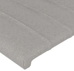 Cadru de pat cu tablie, gri deschis, 80x200 cm, textil Gri deschis, 80 x 200 cm, Benzi verticale