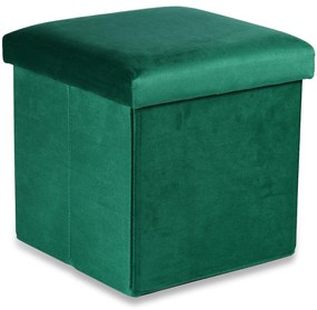 Taburet pliabil verde CUBEXO VELVET M