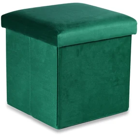 Taburet pliabil verde CUBEXO VELVET M