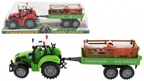 Tractor cu remorcă și animale plastic 34cm
