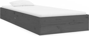 vidaXL Cadru de pat mic single, gri, 75x190 cm, lemn masiv