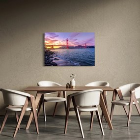 Tablou cu pod și apus de soare (90x60 cm)