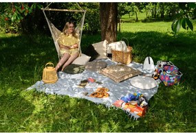 Scaun suspendat PALAK bej cu suport alb