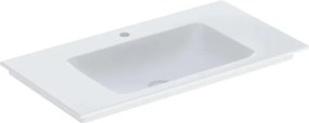 Lavoar pe mobilier Geberit One Slim 90 cm alb lucios KeraTect cu orificiu baterie