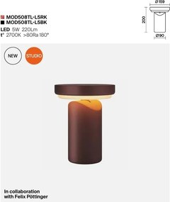 Veioza LED portabila/reincarcabila Topo negru