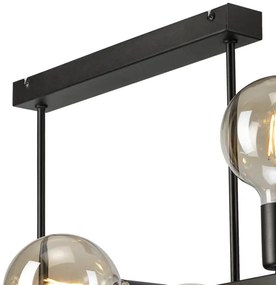 Lustră pe tijă ASTRID 6xE27/60W/230V negru