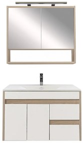 Mobilier complet de baie Luna 80, stejar Sonoma-alb