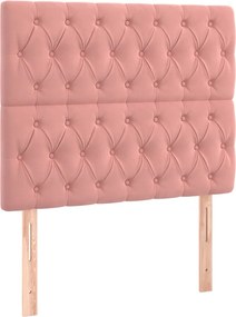 vidaXL Tăblie de pat roz 90x7x118/128 cm catifea