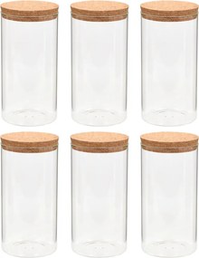 vidaXL Borcane din sticlă depozitare, capac de plută, 6 buc., 1100 ml
