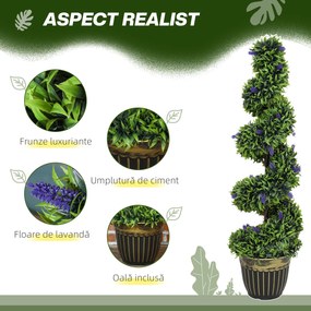 HOMCOM Set de Două Plante Artificiale Lavandă 90cm | Aosom Romania