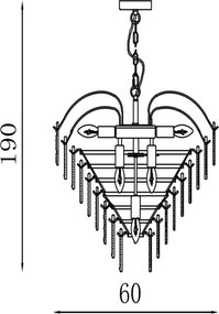 Searchlight FEATHER - Candelabru suspendat pe lanț, 10 x E14 / 60W / 230V - 48970-10SB