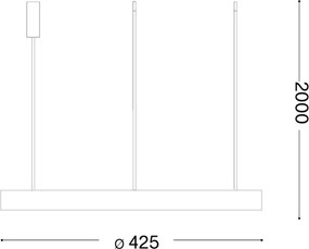 Ideal Lux - Lustru LED suspendat pe cablu GEMINI, 36 W, 230 V, 2700 K, Ø 42,5 cm, CRI 90, alamă