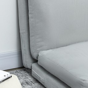 HOMCOM Canapea paresseux șezlong extensibil pliabil în 4 părți, greutate 240 Kg, 137,5 x 85,5 x 74 cm, gri deschis | Aosom Romania