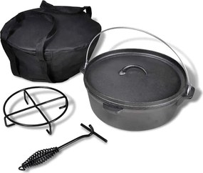 vidaXL Cuptor olandez 5,6 L, cu accesorii