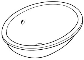 GROHE 39423000 - Lavoar încastrat BAU CERAMIC 560 × 420 mm, ceramică albă