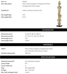 Lampadar, Lampa de podea design LUX Langham