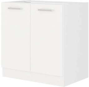 Dulap inferior de bucătărie sub chiuvetă Edris 80 ZL 2F BB (Alb). 1032822