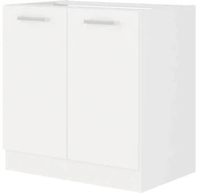 Dulap inferior de bucătărie sub chiuvetă Edris 80 ZL 2F BB (Alb). 1032822