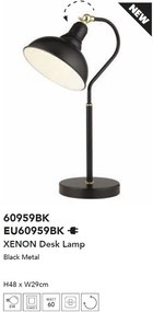 Veioza/Lampa de masa metal stil industrial Xenon negru