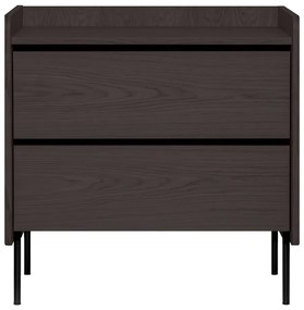 Comodă neagră înaltă cu aspect de lemn de stejar 80x82 cm Wrap – Bonami Selection