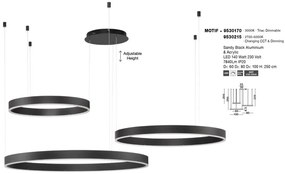Lustra LED dimabila design circular MOTIF 3 ring negru