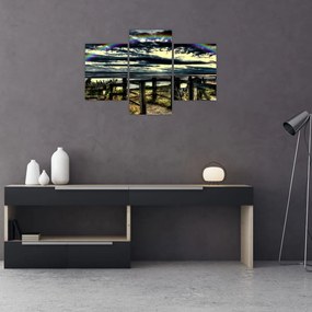 Tablou cu curcubeu deasupa mării (90x60 cm)