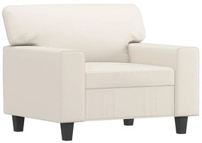 349000 vidaXL Canapea de o persoană, crem, 60 cm, piele ecologică